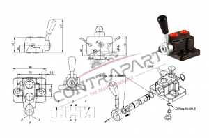 Hydraulic 3 Way Selector/Diverter Valve. 2 Ports (3/8